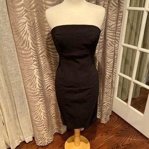 Strapless fitted black dress